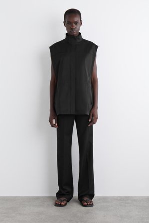 COS Women's Mock Neck Utility Vest in Black