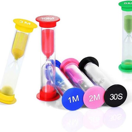 6 kappaleen tiimalasi, tiimalasit Värilliset tiimalasit