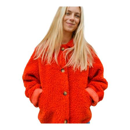 Leon & Harper Faux Fur & Shearling Jakke Rød, Dame