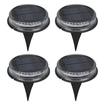 4 stk. LED solcelle-græslampe IP65 vandtæt LED jordlampe til gangsti gård baghave landskab
