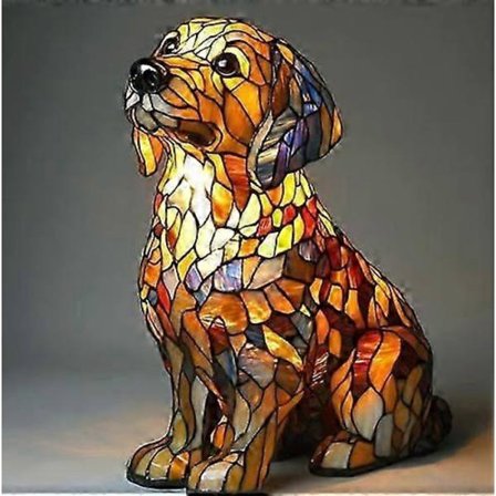 Ny Hunde Serie Resin Ornamenter LED Natlys - Kreativt Hjem Desktop Dyre Statue Lampe-WELLNGS