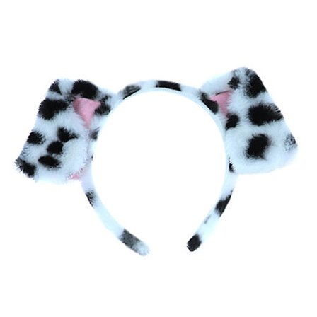 Plettet hundeøre hårbøjle plys imitation dyr øre performance rekvisitter tegneserie hovedbeklædning hår tilbehør sort hvid plet
