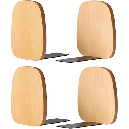 Bogstøtter i træ til hylder, dekorative bogstøtter til bøger/dvd'er/film 14x12x10,8 cm (valnøddetræ)