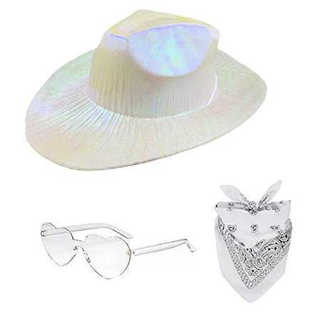 Cowboyhatt, bandana og solbrillesett for menn, Western-stil, Rave Space Cowgirl-hatt