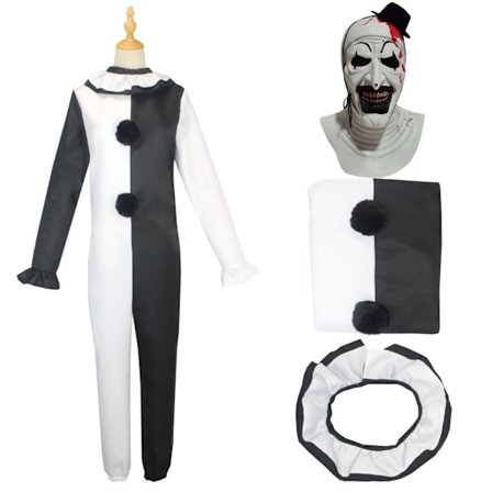 Art The Clown Cosplay -elokuva Terrifier 2 Art The Clown Cosplay Puku Haalari Naamio Halloween Asut Naamio Miehille Naisille Naamio A (one size) S