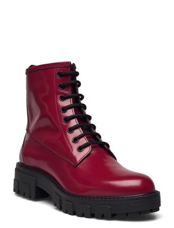 Axel Bootie-A Shoes Boots Ankle Boots Laced Boots Rød HUGO