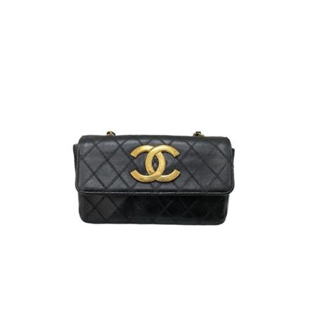 Chanel Vintage, Pre-Owned Leather Crossbody Bag Zwart, Dames, Maat:ONE Size,leer