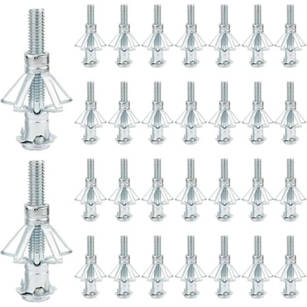 30 Stycken Gips Väggankare, Väggankare, Väggfästen, Expansionsskruvar, Väggbultar, Metall Fasta Väggankare