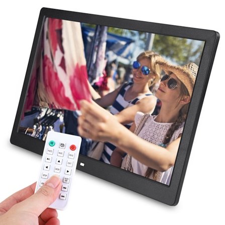 15,4-tommers 1280*800HD Digital Fotoramme Vekkerklokke Spiller Fjernkontroll (Svart)