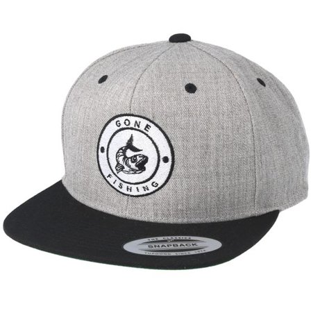 Hunter - Grå snapback Keps - Gone Fishing Grey/Black Snapback @ Hatstore