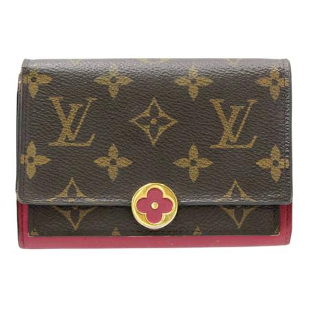 Louis Vuitton Vintage, pre-owned Wallet Portefeuille flor Bruin, Dames, Maat:ONE Size,Canvas