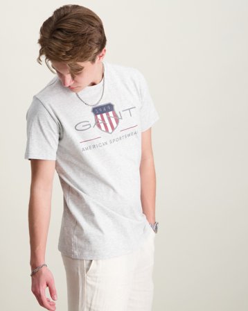 GANT Archive Shield SS T-Shirt Grå T-skjorter Gutt - Kids Brand Store