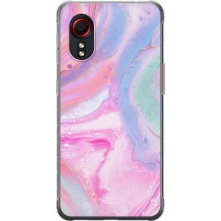 Yhteensopiva Puhelinkuori Samsung Samsung Galaxy Xcover 5 Abstrakti pastellin värinen marmoritaide, jossa on nestemäinen akryyli vaikutus pinkissä,