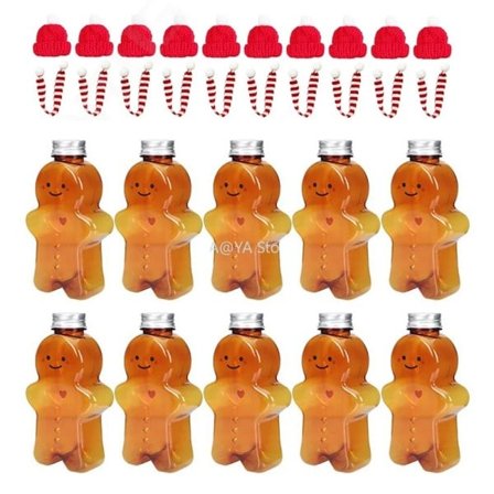 10 stykker jule flasker jul honningkager mand flasker slik krukker juice drikke flaske