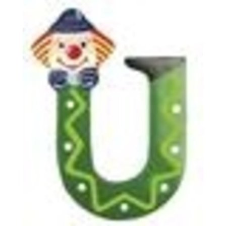 Clown Letter in Wood, U
