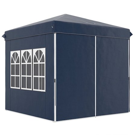 Rootz 2.5m Pop Up Gazebo - Havetelt - Udendørs baldakin - UPF50+ Beskyttelse - 248L X 248W X 270H CM - Inkluderer sidevægge og bærepose