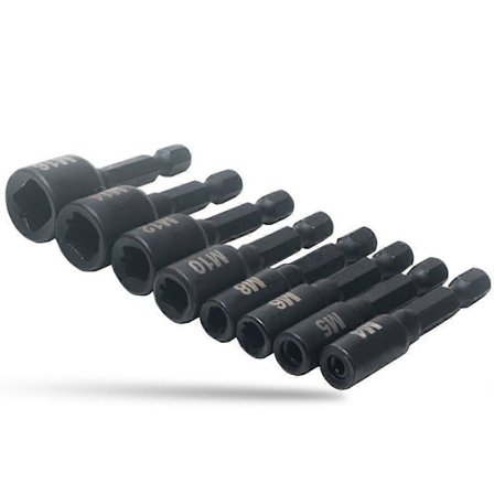 8 stk. Gevindskæresæt Adapter 1/4 tomme sekskantet skaft Maskinskrue Metrisk gevindværktøj til elektrisk boremaskine -M16