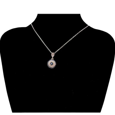 Nazar halskæde i 925 sølv med farverige zirconia sten - stilfulde beskyttelsessmykker