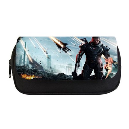 Mass Effect Shepard Ashley 2-fack cartoon pennfodral för barn och spelfans