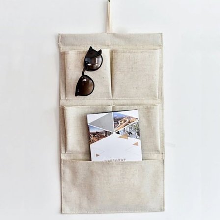 2 stk hengende oppbevaringsveske 5 lommer stoff veggorganisator 2 stiler