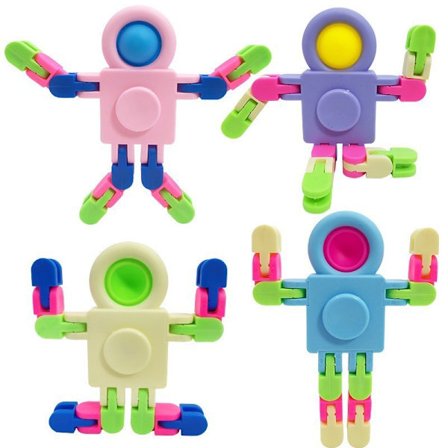 4-pakning Nye Fidget Sensoriske Leker kompatible Barn, Transformerbar Kjede Pop Robot