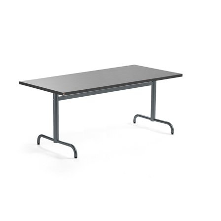 Tisch PLURAL, 1600x800x720 mm, Linoleum-Platte, dunkelgrau, anthrazit