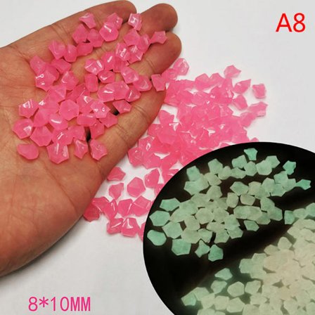 300st Trädgårdsdekor självlysande stenar Glow In Dark Dekorativa Peb