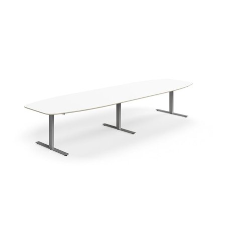 Konferenztisch NOVUS, 4000x1200 mm, silber/weiß