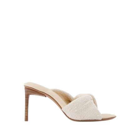 Jacquemus, Bagnu Mules in Beige Cotton Beżowy, Kobieta, Rozmiar: 35 EU