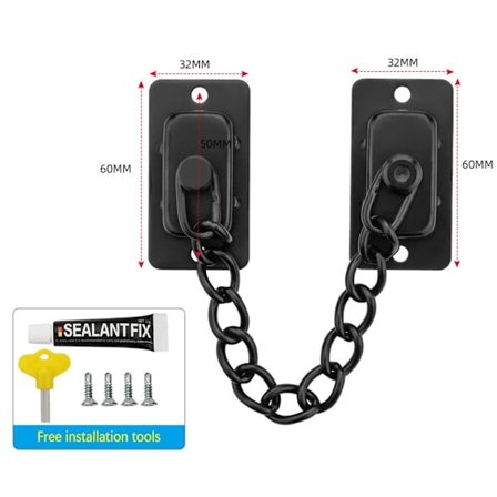 Oven ketjulukko Ikkunan turvalukko MUSTA TYYLI 2 STYLE 2