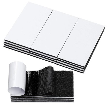 12-pakning (svart, 50x100mm) borrelås med industriell styrke