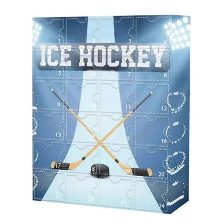 Ishockey Julekalender 2024 til Børn & Familie, 24 Dages Jule-nedtællingskalender med Samlefigurer Sportsgave (FMY)