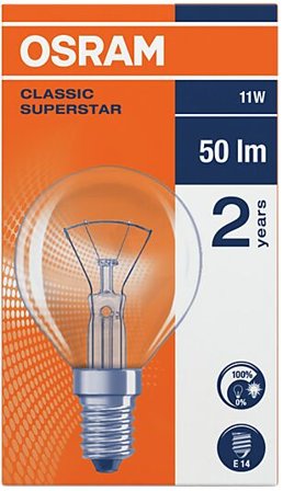OSRAM Lyspære Classic E14 11W