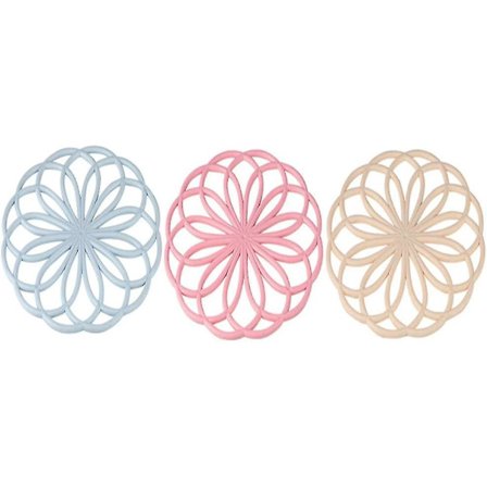 Silikon Trivet Silikonmåtte Opvaskemaskine Sikker Vandafvisende Varmebestandig Hot Pad Underlag (blå + pink + beige) (3 stk)