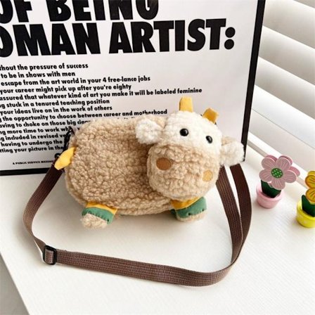 Plys Messenger Bag Kvæg Crossbody Tasker Små håndtasker