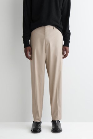 COS Men's Cotton Straight-Leg Chinos in Beige