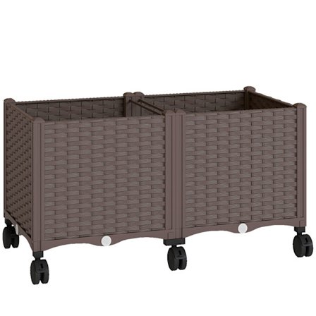 Selvvandende højbed med hjul, plastik