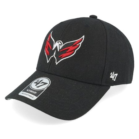 47 Brand - NHL Zwart adjustable Cap - Washington Capitals Mvp Black/Red Adjustable @ Hatstore