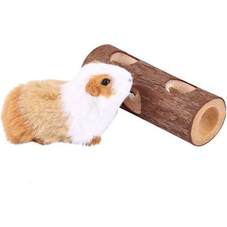 Tretunnel i tre for hamster, øvelsesleke for kanin, ilder og marsvin