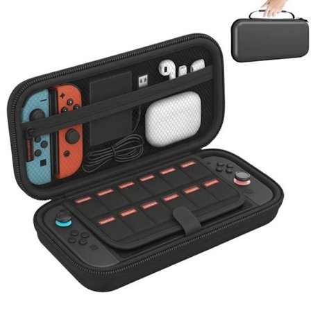 Etui til Nintendo Switch 2 - Sort transportpouch til opbevaring med kortpladser til spil Phonillico