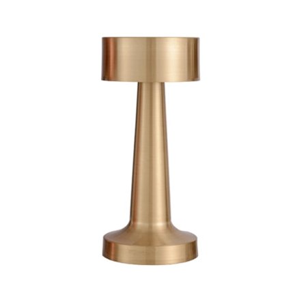 Minimalistisk hantel LED sladdlös bordslampa, uppladdningsbar skrivbordslampa, 3 nivåer ljusstyrka nattlampa, metallhölje (guld)