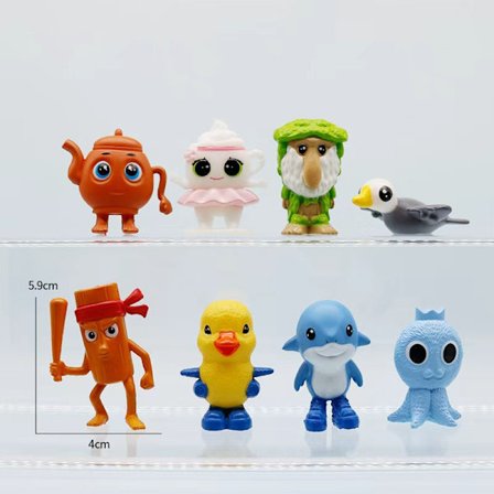 Kawaii 8 STK Italiensk Brainrot Legetøj Tung Tung Sahur Figurer Tralalero Tralala Figur Dekoration Bananini Mode Dukke Jul Børnegave