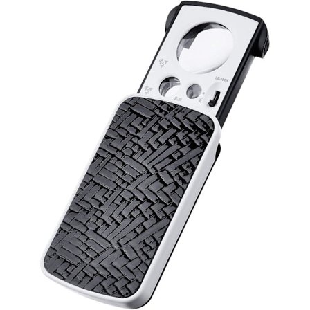 Gullsmed Lomme Forstørrelsesglass Lite Bærbart Lupe Smykkeforstørrelsesglass 30 X 60 X 90 X Forstørrelse Med Led- Og Uv-Lamper (svart)