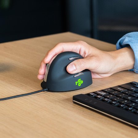 R-GO Tools R-Go Ergonomic mouse HE Break - vertikal mus - USB - svart