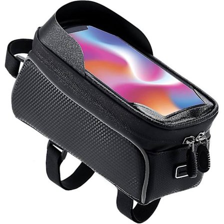 Cykeltaske Cykelsteltaske Vandtæt Toprørslomme Mobiltelefonholder Cykel
