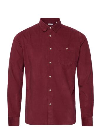 Corduroy Custom Fit Shirt - Gots/Ve Skjorte Uformell Rød Knowledge Cotton Apparel
