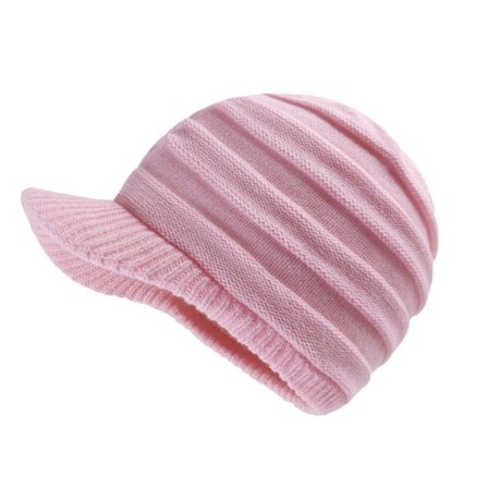 Unisex Vinterhuer med Skygge Varm Skihue - Pink - Stribet Stilfuld