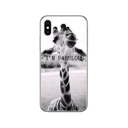 iPhone 12 Pro Max skal rolig giraff med text I am fabulous