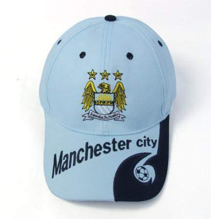 Kirjailtu Lippis Unisex Säädettävä Jalkapallolippis - Manchester City Light Blue