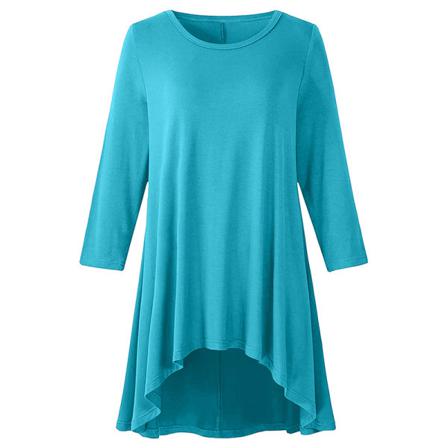 Tunikablus Med Rund Hals För Kvinnor Ruched T-shirt